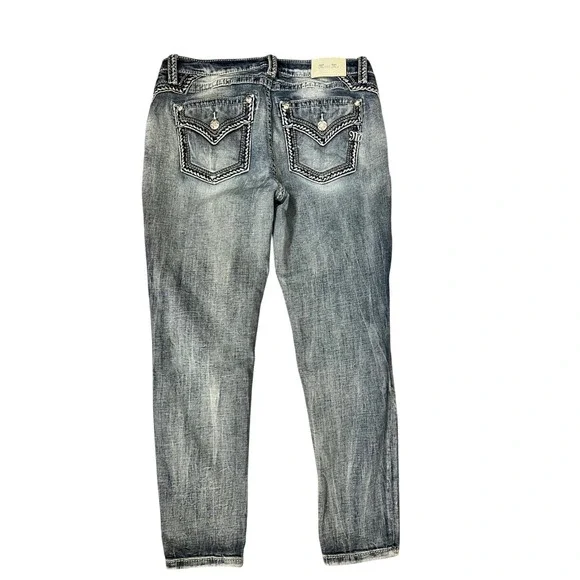 Miss Me Women's Size 31 Ankle Skinny Jeans Embellished Pockets Light Wash Denim - Picture 2 of 8